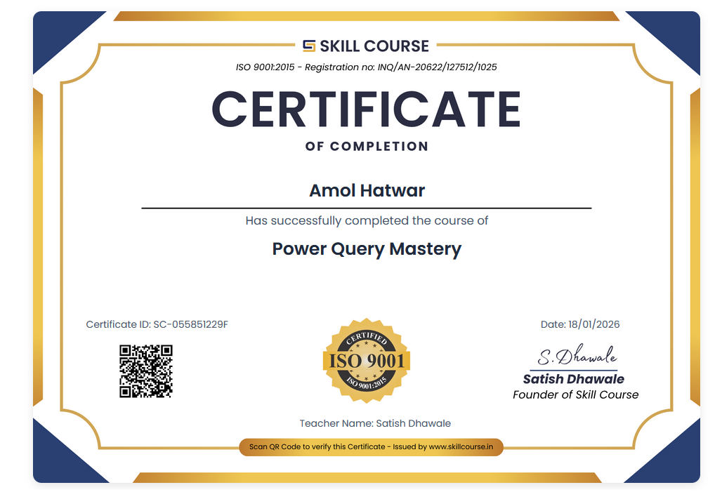 Power Query Mastery Certificate